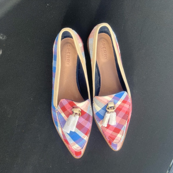 Sperry Red and Blue Plaid Loafers Women’s Size 8 - Picture 5 of 5